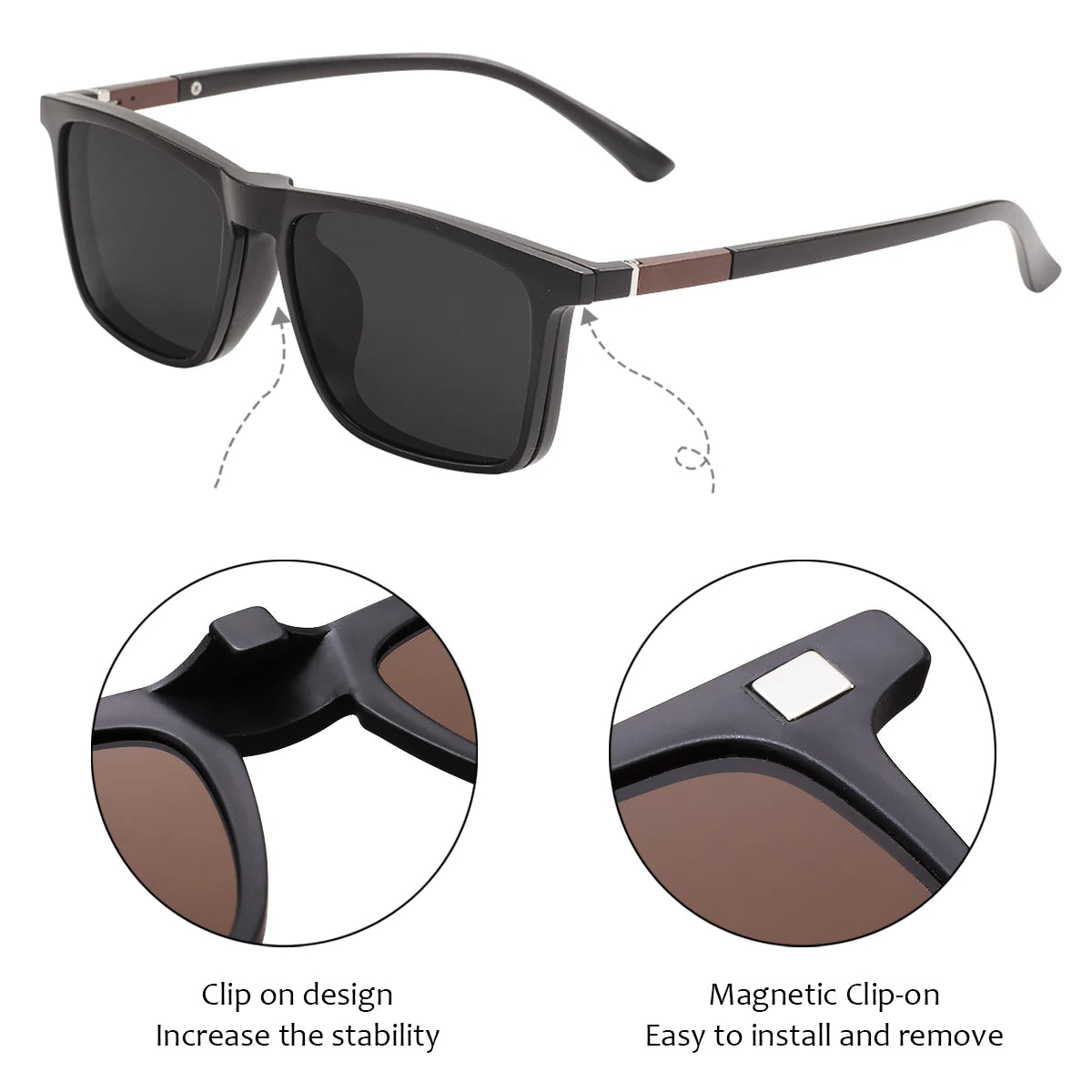 UV400 Magnetic Clip-On Tinted Glasses